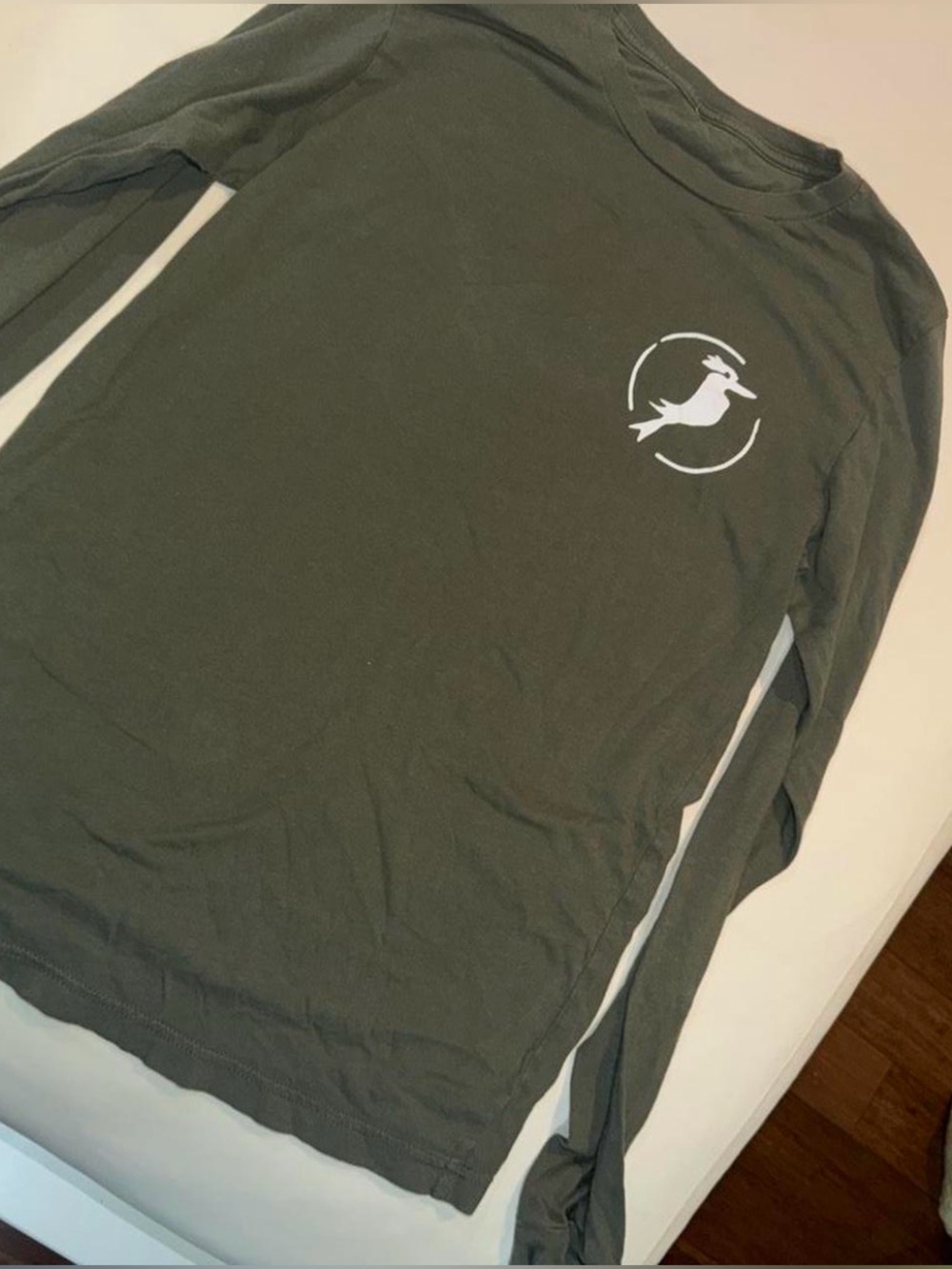Men's Olive Long Sleeve Graphic Tee with Hare Emblem